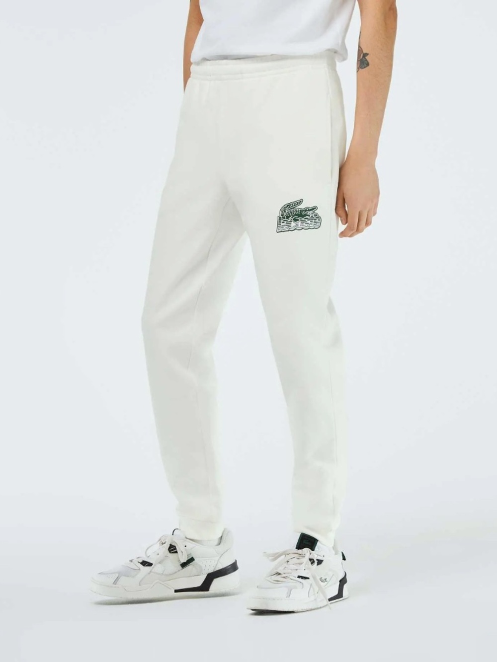 Lacoste Logo Unbrushed white long pants